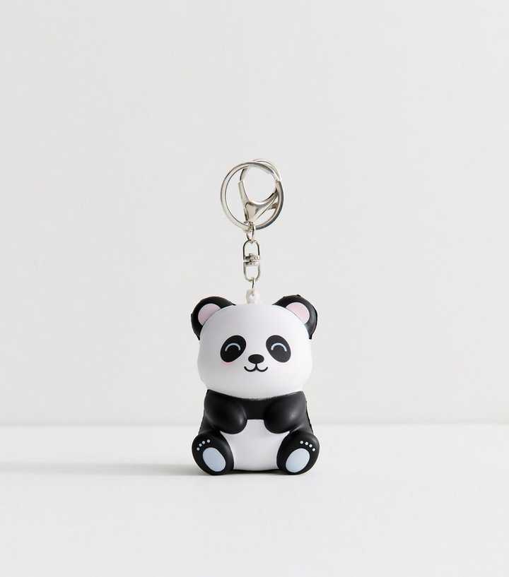 Black Panda Foam Stress Ball Key Ring