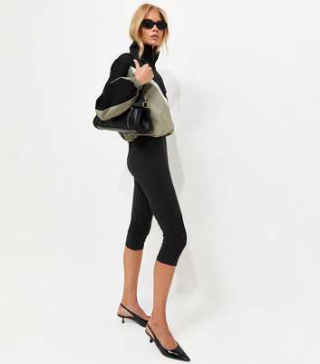 Black Cotton Rich Capri Leggings