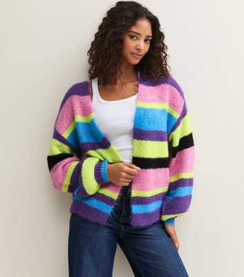 Sunshine Soul Multicolour Graphic Stripe Knitted Cardigan