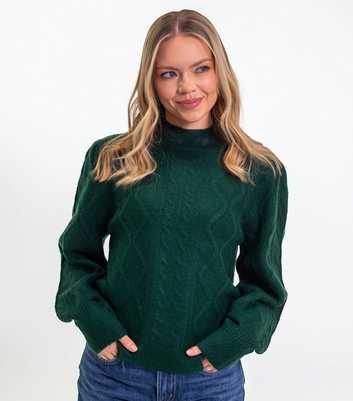 Sunshine Soul Dark Khaki Cable Knit Jumper