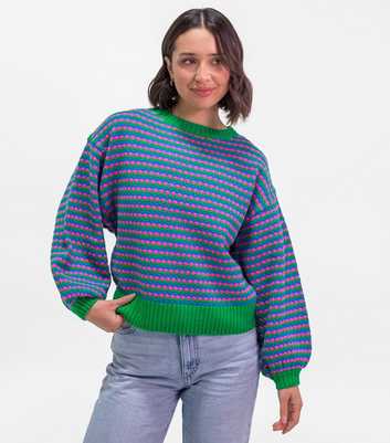 Sunshine Soul Multicolour Geometric Stripe Knitted Jumper
