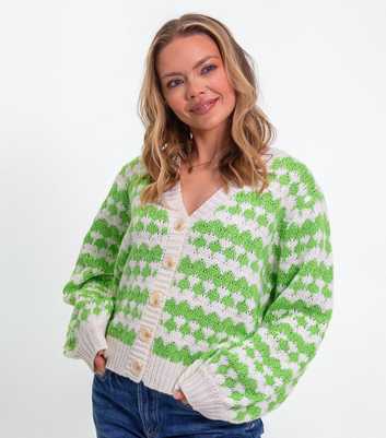 Sunshine Soul Green Graphic Stitch Cardigan