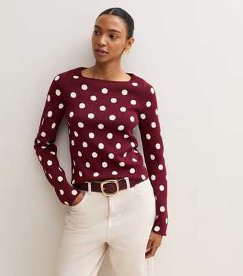 Red Polka Dot Crew Neck Jumper