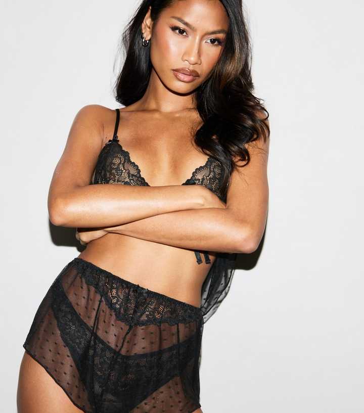 Ann Summers Black Rosabella Cami Set