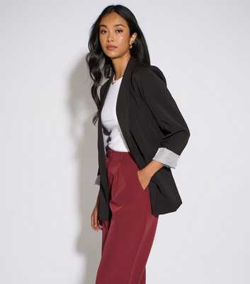 Gini London Black Pinstripe Lined Blazer