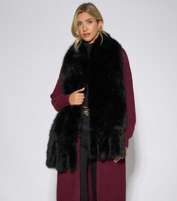 Gini London Black Faux Fur Scarf