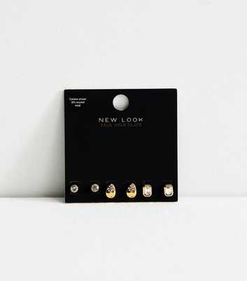 Pack Of 3 18ct Gold Plated Mix Stud Earrings