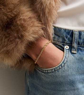 18ct Gold Plated Twist Toggle Bracelet