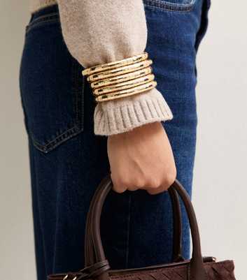 Pack of 5 Gold Tone Slinky Stretch Bracelets