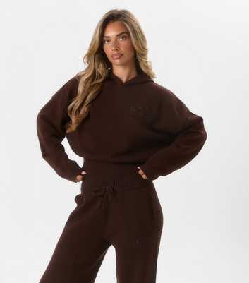 Peach:Fit Dark Brown Sophie Knitted Hoodie