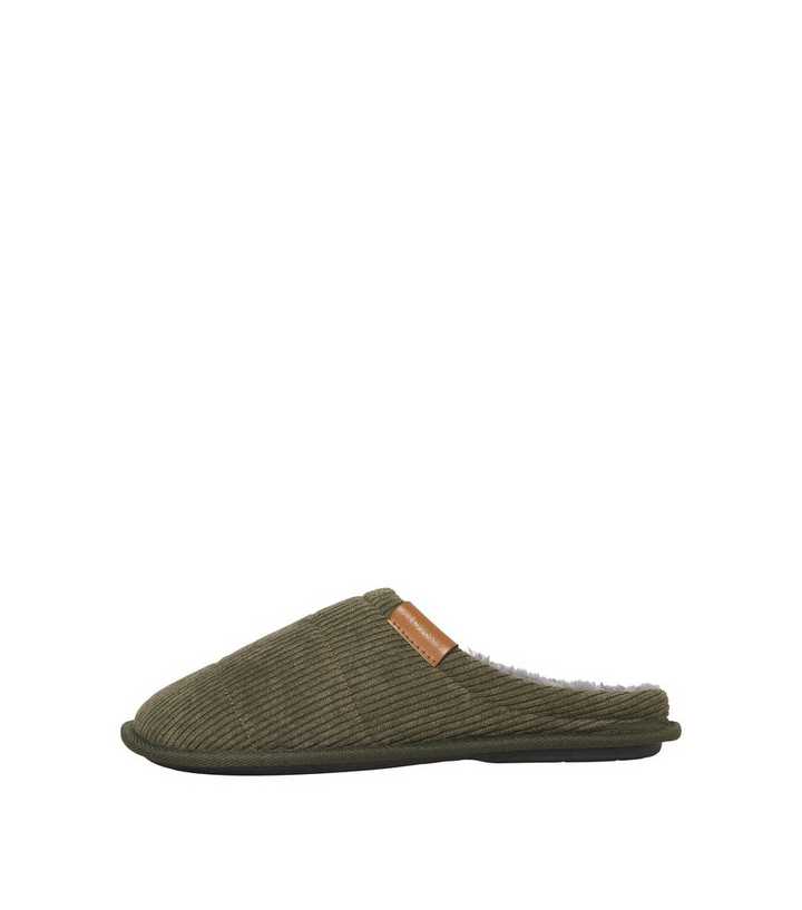 Jack & Jones Light Green Cord Mule Slippers