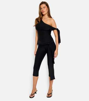 Public Desire Black Knot Detail Asymmetric Slinky Top