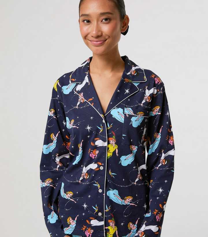 Skinnydip Navy Peter Pan Print Pyjama Set with Scrunchie
