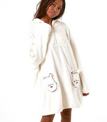 Skinnydip White Fleece Winnie The Pooh Front Pocket Blanket Hoodie