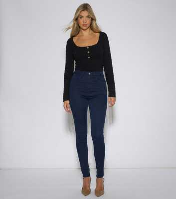 Gini London Navy Stretch Slim Fit Jeggings