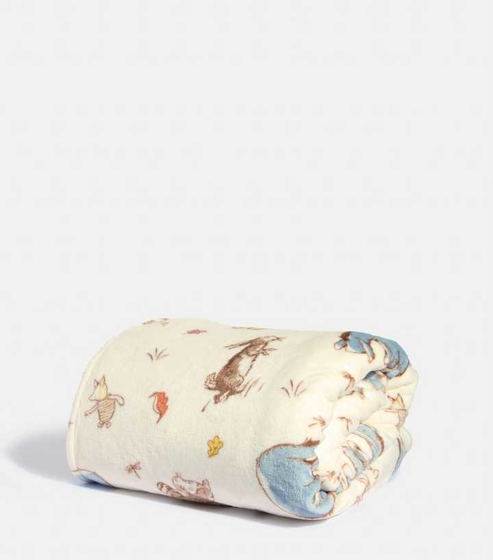 Skinnydip White Cotton Winnie the Pooh Blanket