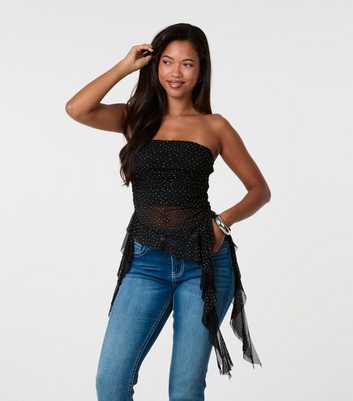 Pink Vanilla Black Asymmetric Bandeau Top