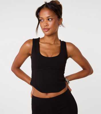 Pink Vanilla Black Corset Detail Top