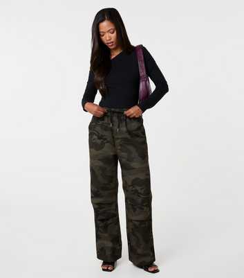 Pink Vanilla Light Khaki Camo Drawstring Trousers