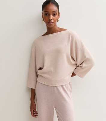 Oatmeal Soft Touch Batwing Sleeve Top