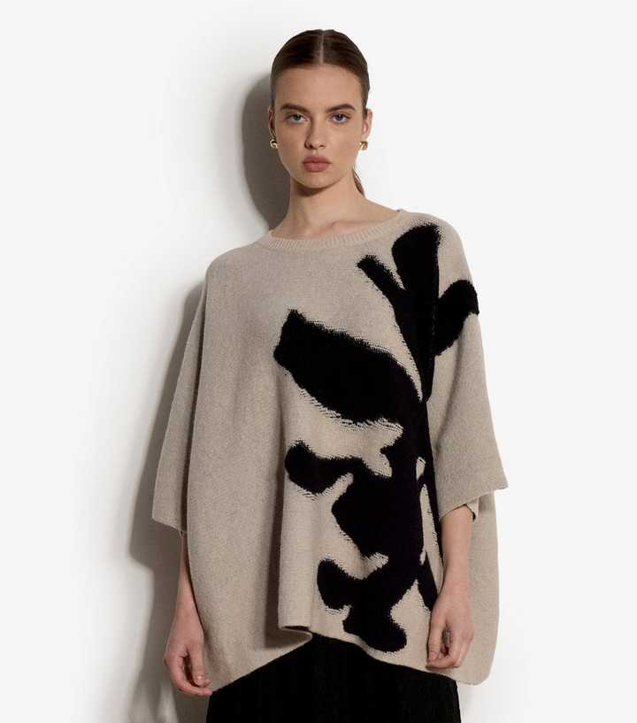 Apricot Flower Cropped Sleeve Jumper