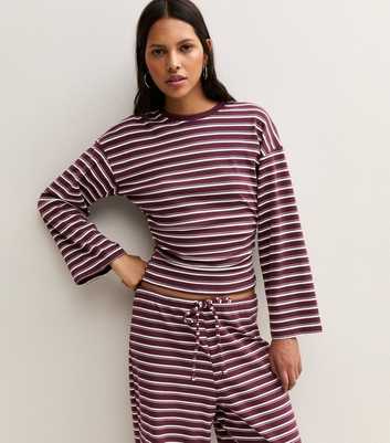 Red Cotton Rich Striped Corset Waist T-Shirt