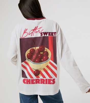 Skinnydip White Cotton Bittersweet Cherries Long Sleeve T-shirt