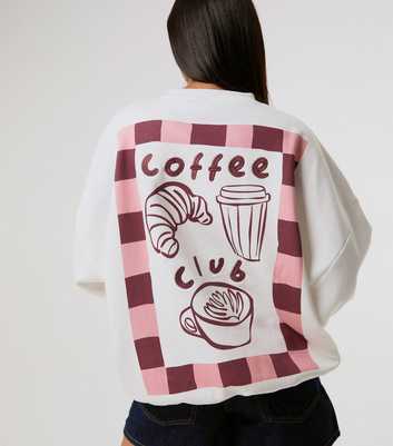 Skinnydip White Coffee Club Printed Sweatshirt