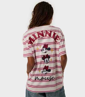 Skinnydip Pink Stripe Minnie Mouse Oversized T-Shirt