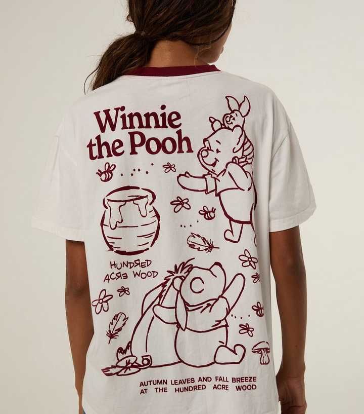 Skinnydip White Cotton Winnie The Pooh Outline Graphic T-Shirt