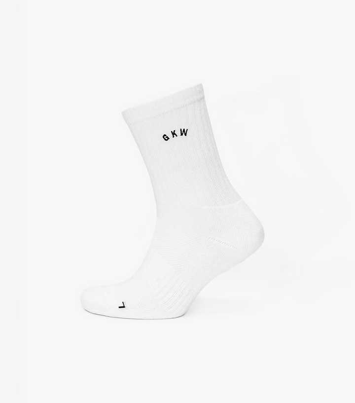 Gym King White Cotton Rich Ribbed Ankle Socks