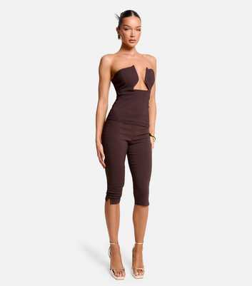 Public Desire Dark Brown Capri Trousers