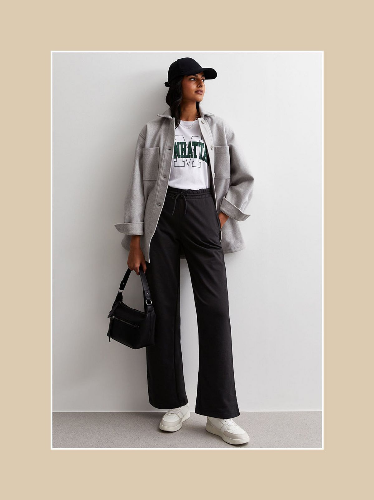 Black Wide Leg Jersey Trousers