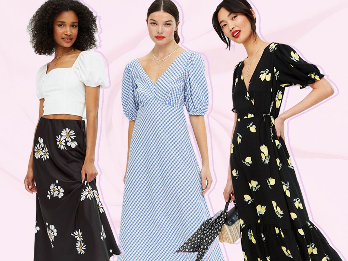 Women wearing wedding guest outfits