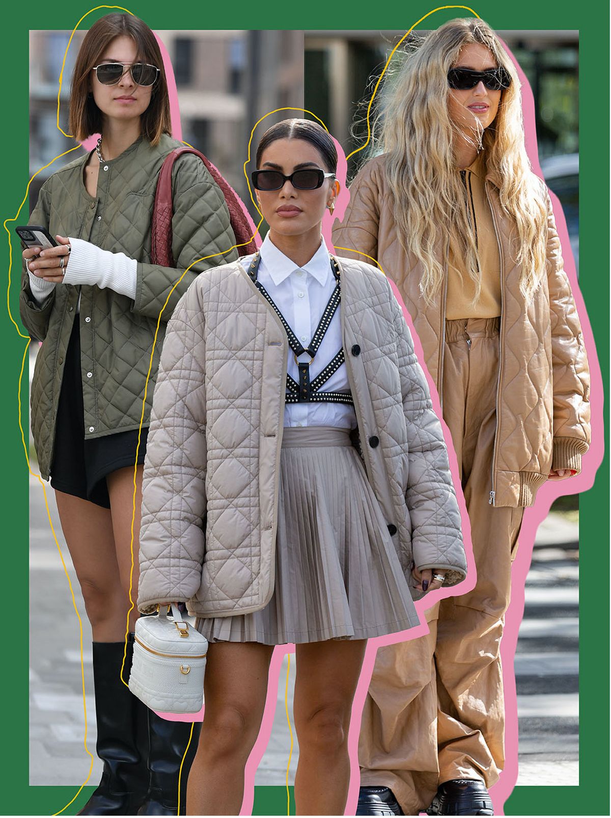 Women's quilted details winter clothing trends