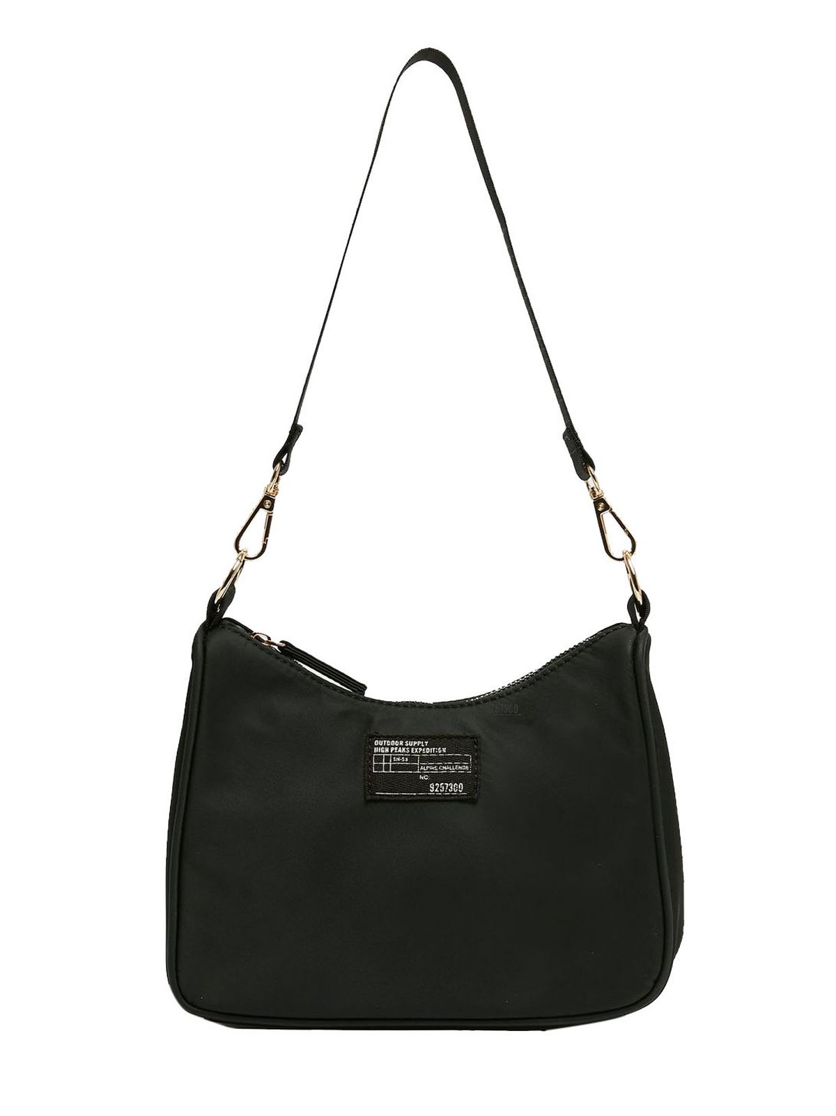 black tab front shoulder bag