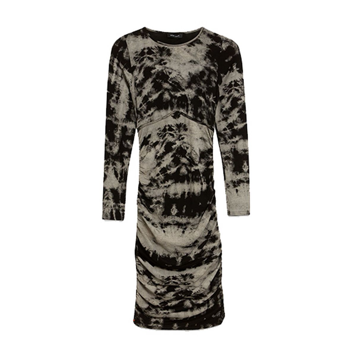 Black Tie Dye Ruched Side Mini Dress