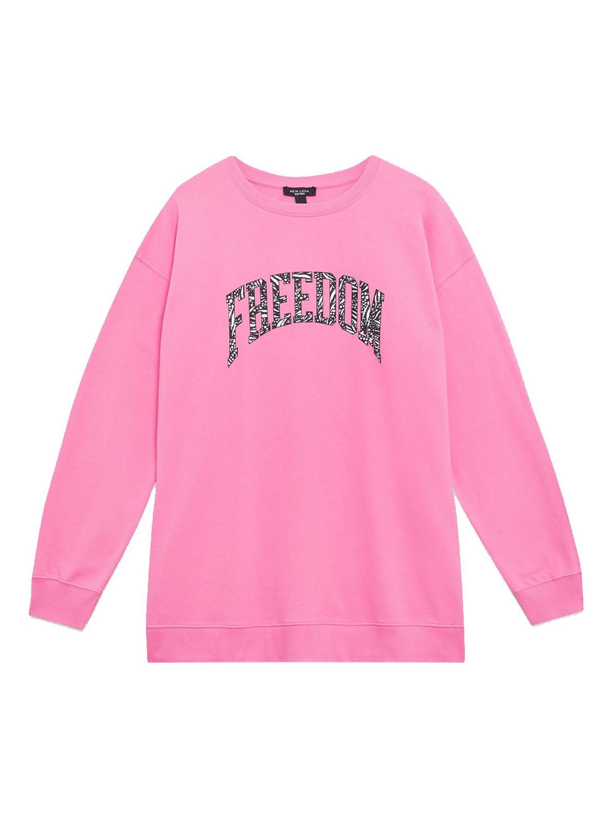curves mid pink animal print freedom logo sweatshirt