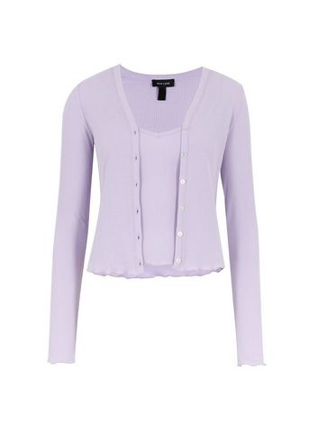 purple cardigan new look