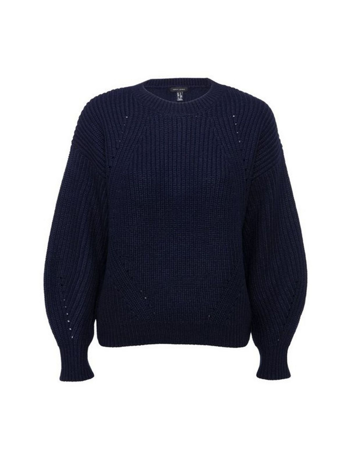 Navy Pointelle Knit Jumper