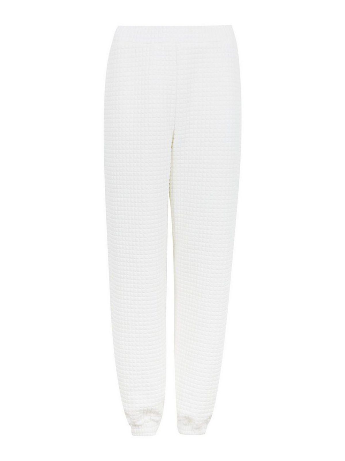 Off White Waffle Jersey Cuffed Joggers