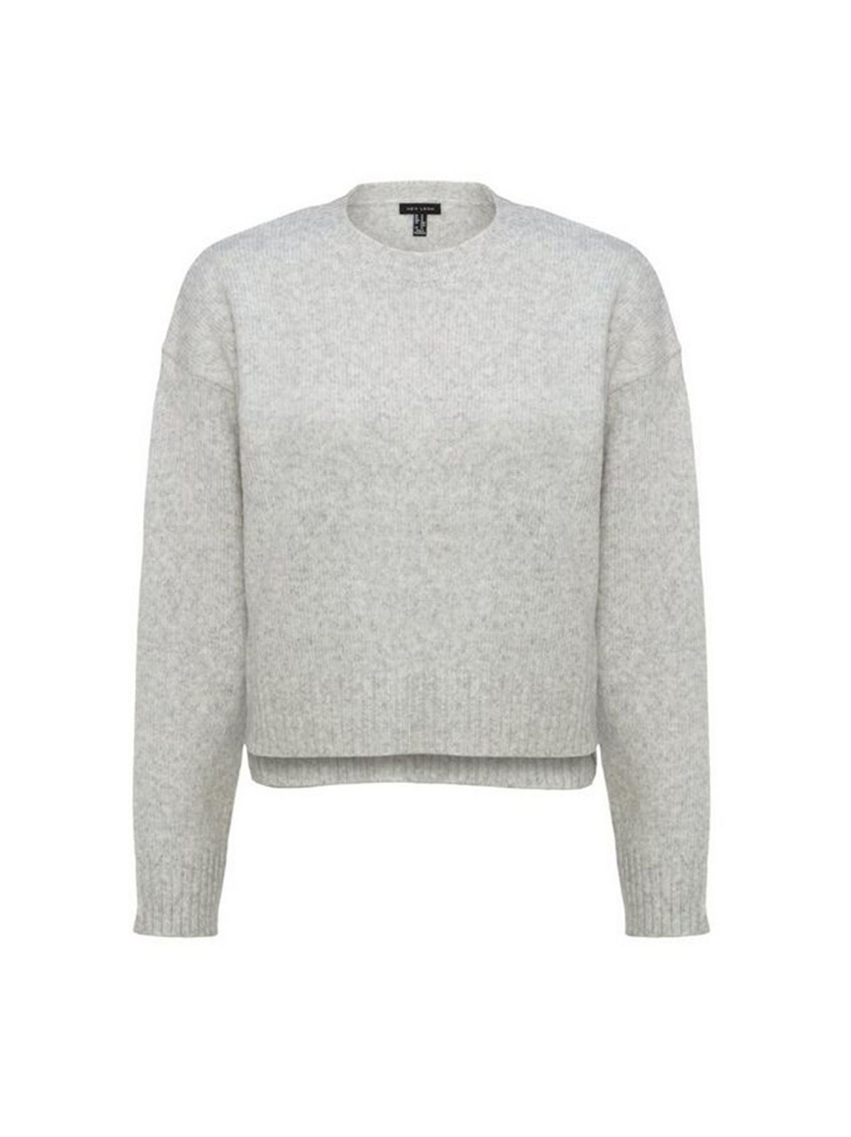 Pale Grey Fine Knit Crew Neck Jumper