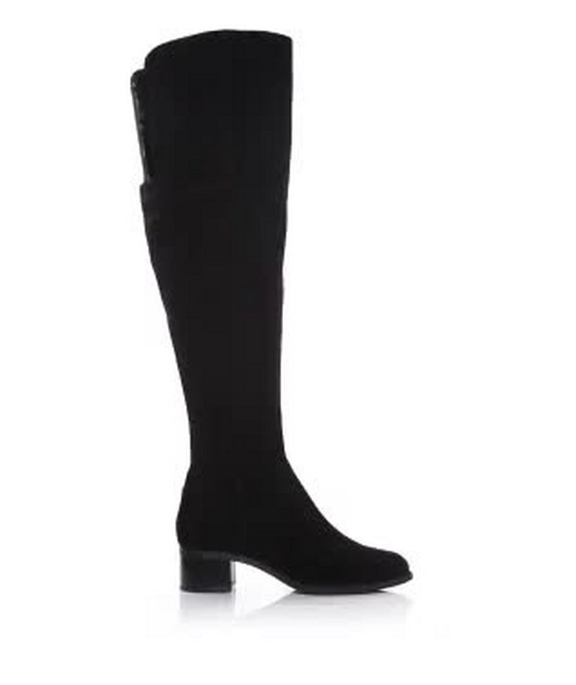 Black knee high clearance boots mid heel